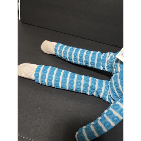 Sock Monkey Blue & Green Striped Plush Street Players 2009 Stuffed Animal 17.5” - Picture 8 of 12